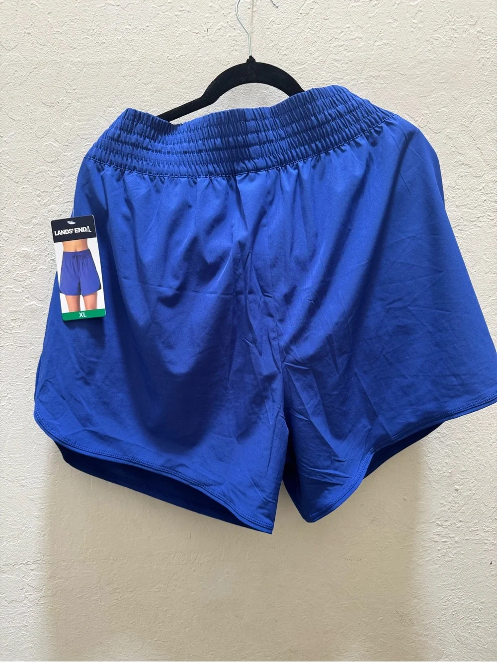 Lands' End Women's XL Drawstring Quick Dry Swim Shorts - Blue UPF 50 - NWT